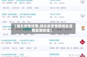 【湖北疫情经费,湖北省疫情期间生活费发放标准】