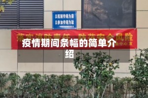 疫情期间条幅的简单介绍
