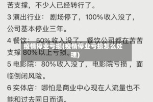 疫情停业亏损(疫情停业亏损怎么处理)