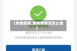 【咋查疫情,查疫情情况怎么查】