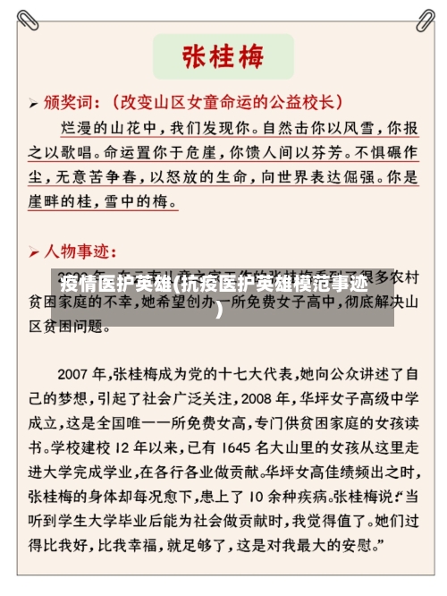 疫情医护英雄(抗疫医护英雄模范事迹)-第2张图片