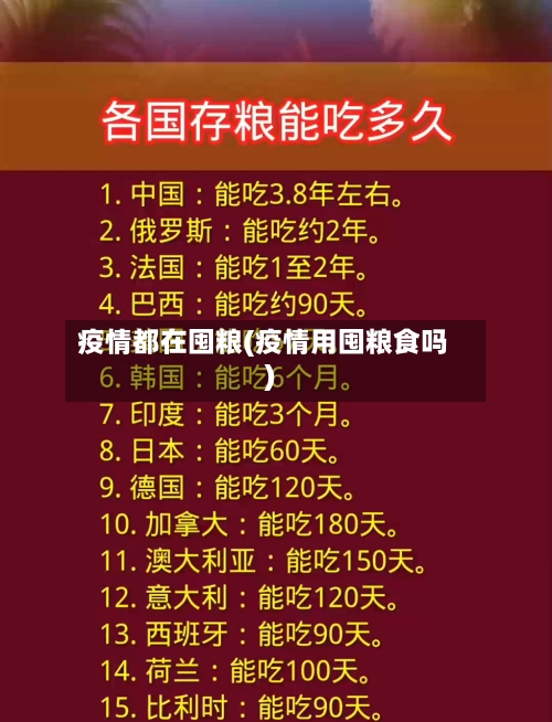 疫情都在囤粮(疫情用囤粮食吗)-第2张图片