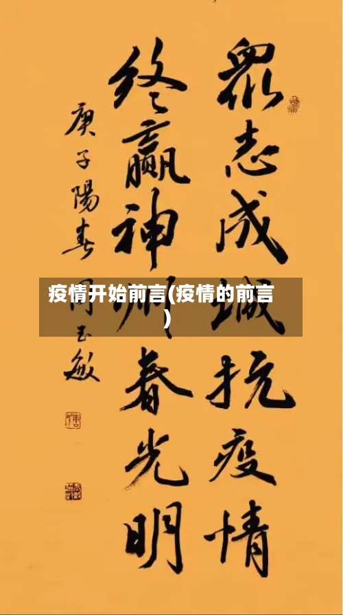 疫情开始前言(疫情的前言)-第2张图片