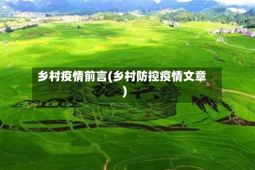 乡村疫情前言(乡村防控疫情文章)-第1张图片
